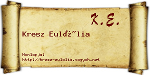 Kresz Eulália névjegykártya